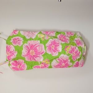 Vintage White Label Lilly Pulitzer Floral Green and Pink Dress
